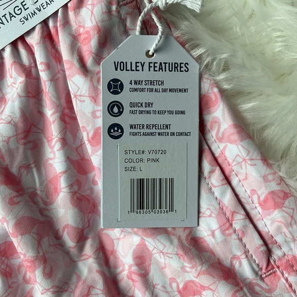 🆕 Men’s Vintage Summer Swim Trunks Pink Flamingos Swimwear Quick Dry Size L - Picture 5 of 10